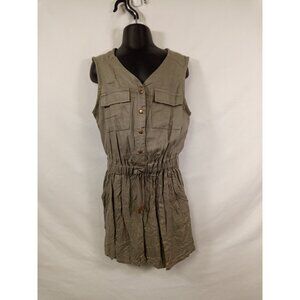 Japna Girl's Green Romper Sleeveless Button Down Size 8